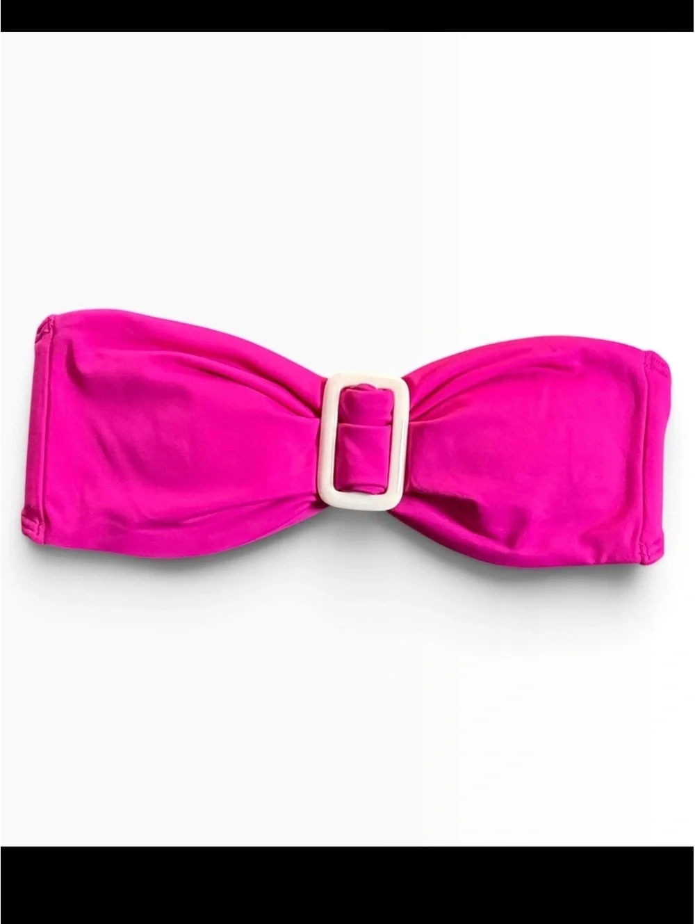 MILLY CABANA hot pink Margot bandeau bikini top size P $150 New
